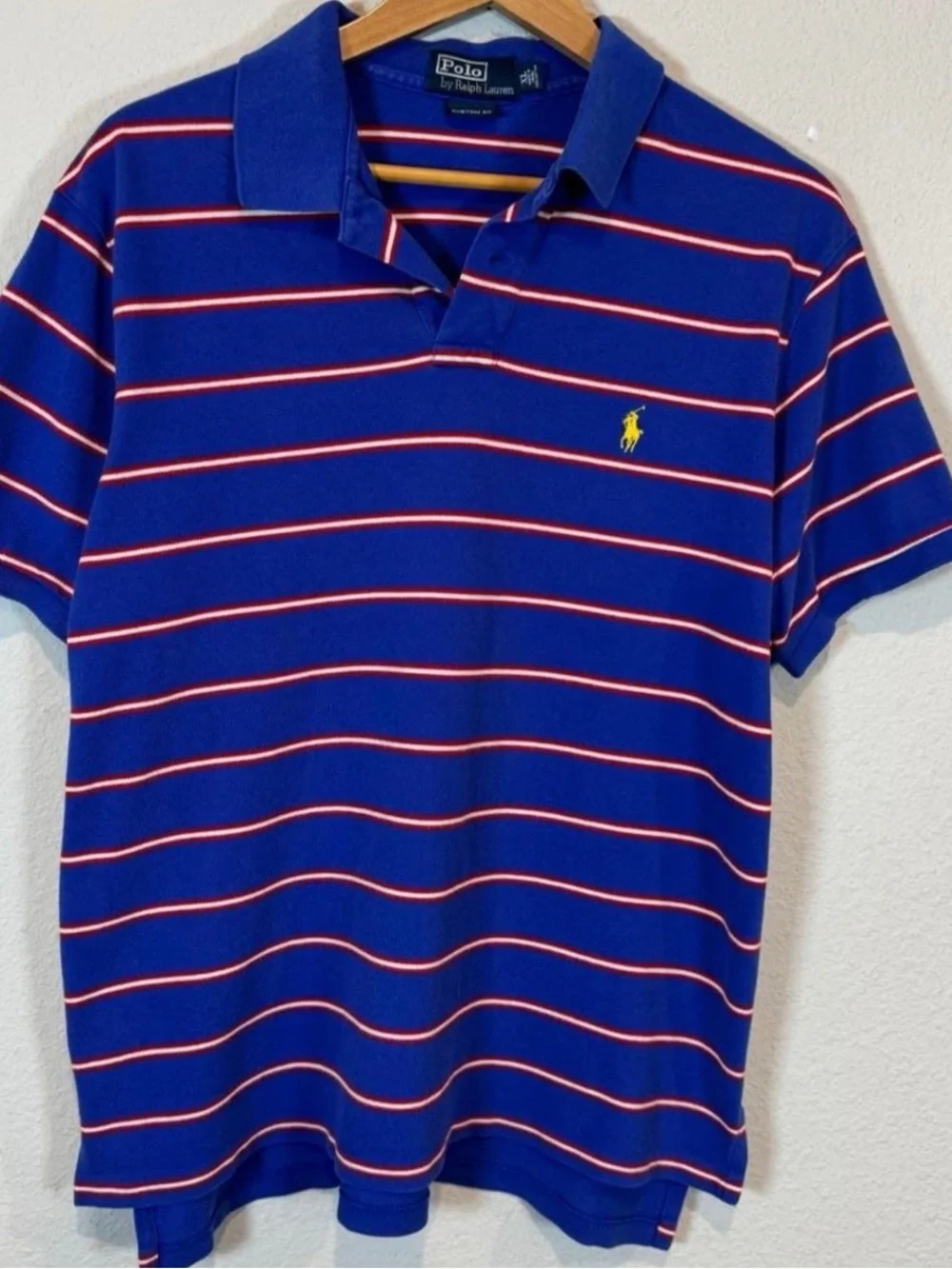 Ralph Lauren Royal Blue Polo with Red & White Stripes